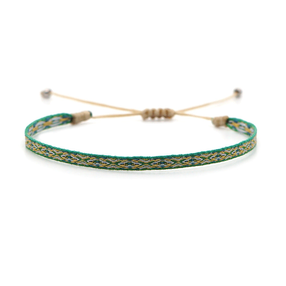 Wholesale Vintage Ethnic Webbing Faux Leather Bracelet